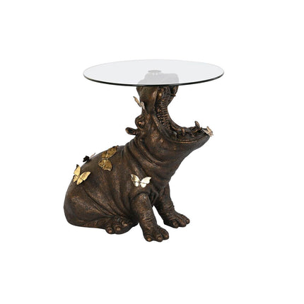 Beistelltisch DKD Home Decor 60 x 49 x 58 cm Kristall Schwarz Gold Harz