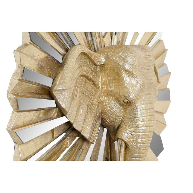 Deko-Figur DKD Home Decor Kristall Elefant Gold Harz (47 x 18 x 56,5 cm)