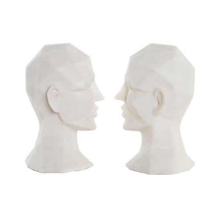 Bogstøtte DKD Home Decor 2 Stücke Gesicht Harz Moderne (22 x 17 x 24 cm)