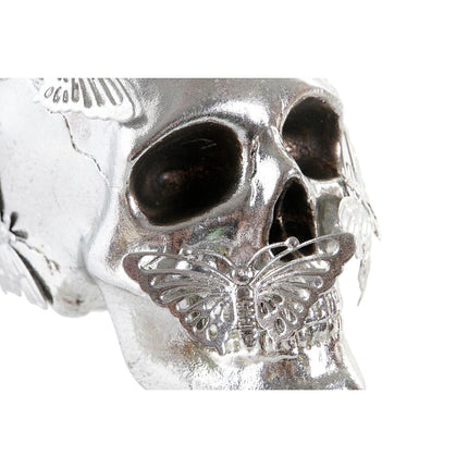 Deko-Figur DKD Home Decor 16,5 x 10,5 x 11,5 cm Silberfarben Gold Totenkopf (2 Stück)