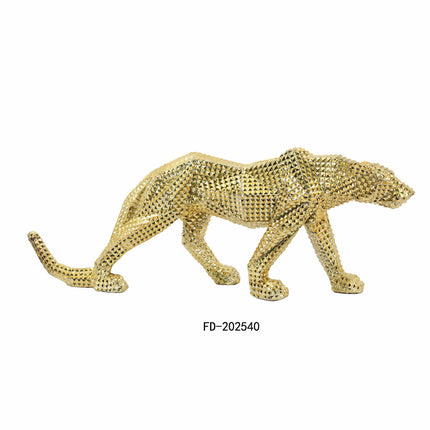 Deko-Figur DKD Home Decor Gold Leopard Harz Mit Relief (67 x 15,5 x 25 cm)