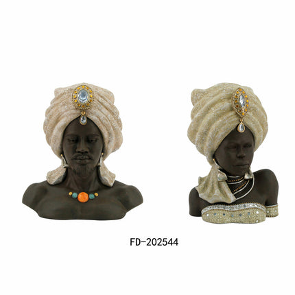 Deko-Figur DKD Home Decor 32 x 22,5 x 35 cm Afrikanerin (2 Stück)