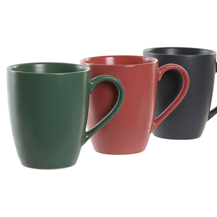 Satz von 4 Henkelbechern DKD Home Decor Rosa grün Dunkelgrau 300 ml Steingut