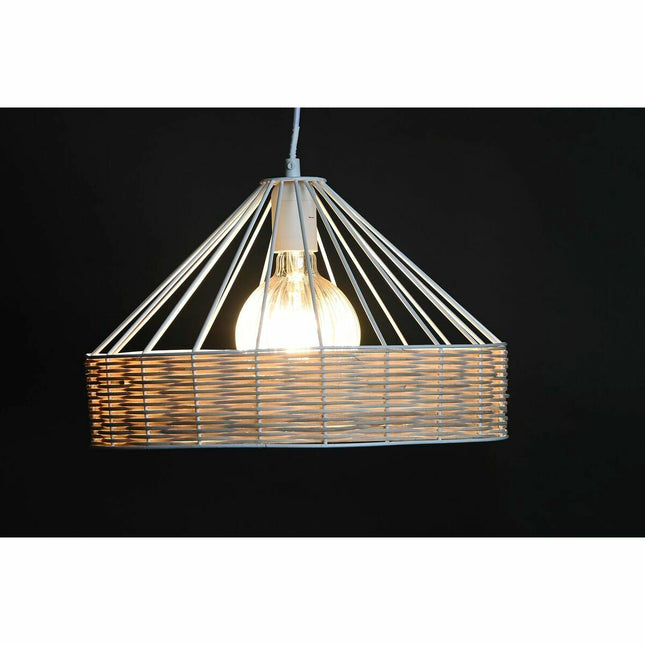 Deckenlampe DKD Home Decor 35 x 35 x 22 cm Schwarz Metall Rattan 50 W (2 Stück)