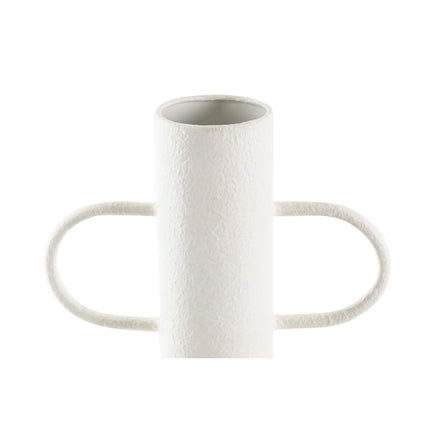 Vase DKD Home Decor natürlich Metall Weiß Faser (20 x 16 x 40 cm)