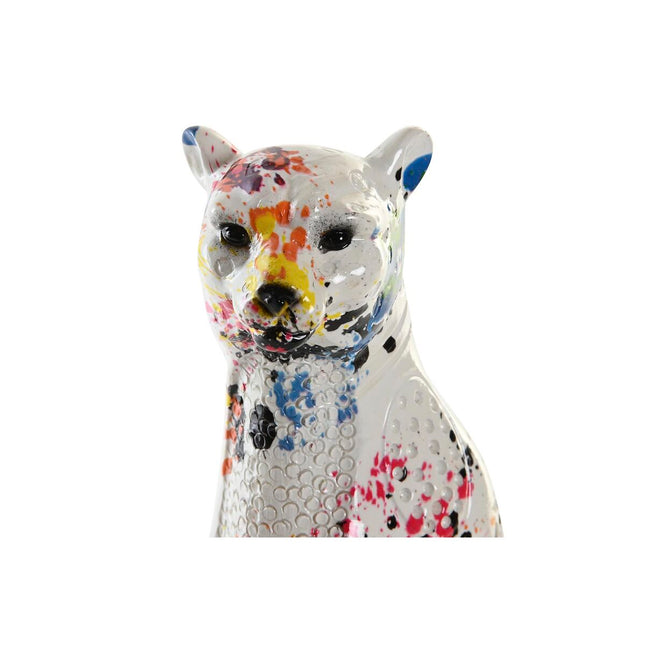 Deko-Figur DKD Home Decor 16 x 8 x 25 cm Weiß Leopard Bunt Moderne