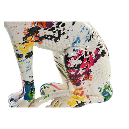 Deko-Figur DKD Home Decor 16 x 8 x 25 cm Weiß Leopard Bunt Moderne
