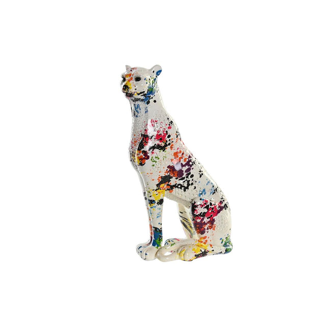 Deko-Figur DKD Home Decor 16 x 8 x 25 cm Weiß Leopard Bunt Moderne