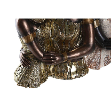 Deko-Figur DKD Home Decor 20 x 14,5 x 33 cm Beige Gold Braun Kolonial Afrikanerin (3 Stücke)
