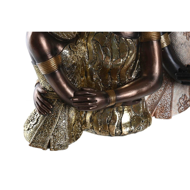 Deko-Figur DKD Home Decor 20 x 14,5 x 33 cm Beige Gold Braun Kolonial Afrikanerin (3 Stücke)