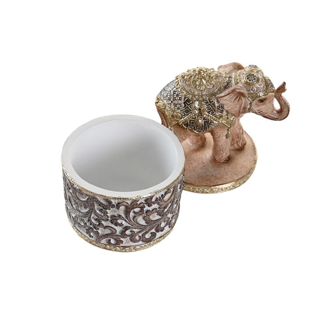 Deko-Figur DKD Home Decor Elefant Beige Gold Kolonial 9 x 9 x 17 cm (2 Stück)
