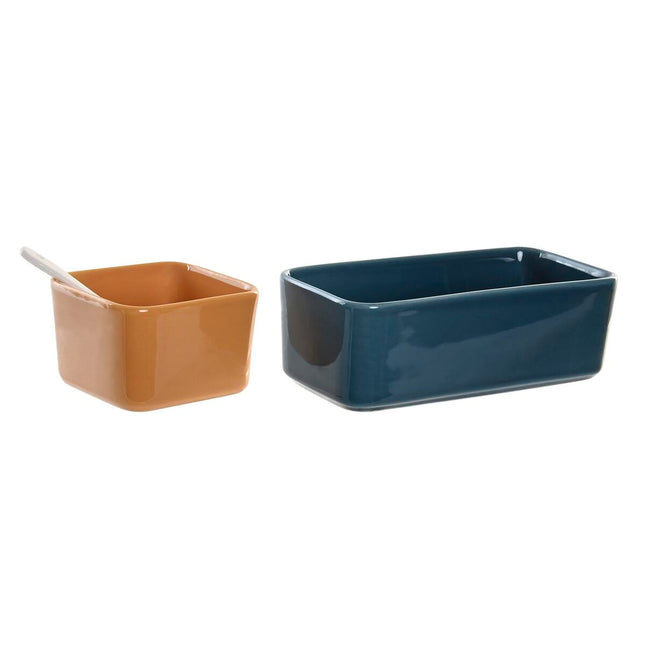 Satz für Appetithäppchen DKD Home Decor Porzellan Bunt Bambus 5 Stücke (27 x 26 x 8 cm)