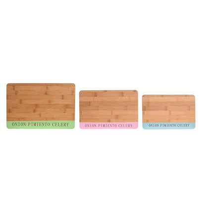 Schneidebrett DKD Home Decor Blau Rosa grün Bambus (33,5 x 22,4 x 1,2 cm)