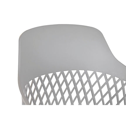 Esszimmerstuhl DKD Home Decor Metall Hellgrau Polypropylen (57 x 57 x 80,5 cm)