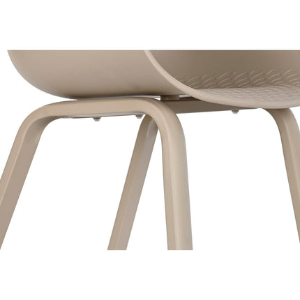 Esszimmerstuhl DKD Home Decor Beige Metall Polypropylen (58 x 56 x 78 cm)