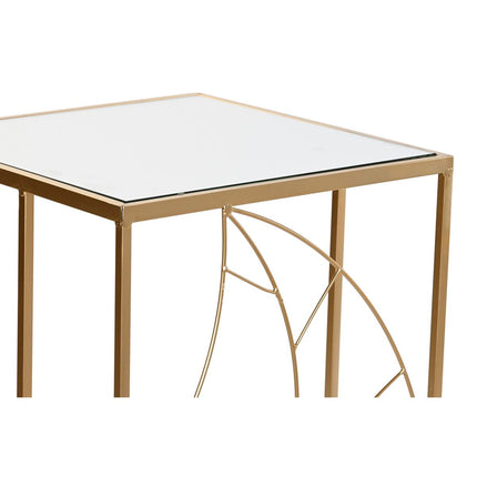 Satz mit 3 Tischen DKD Home Decor Spiegel Gold Metall (37 x 37 x 65 cm)