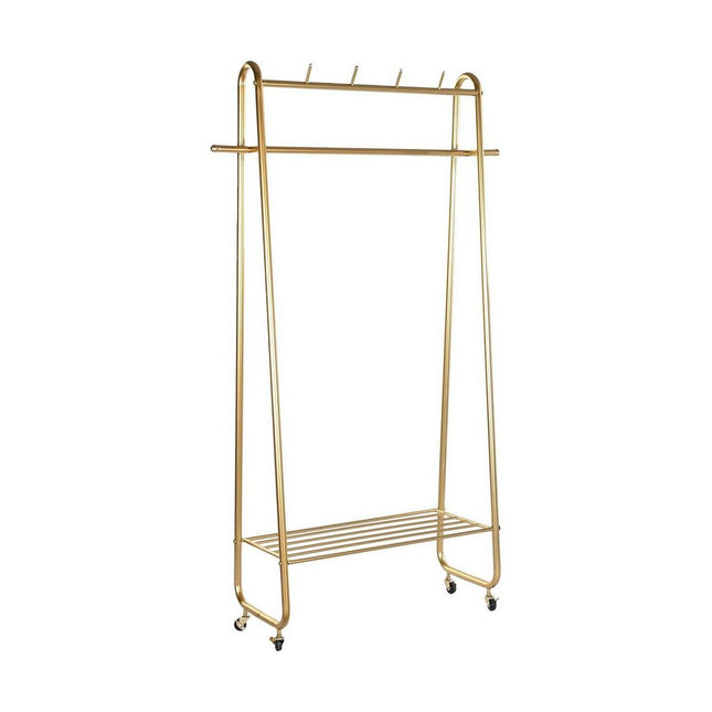 Garderobenständer mit Rädern DKD Home Decor Gold Metall (105 x 36 x 177 cm)