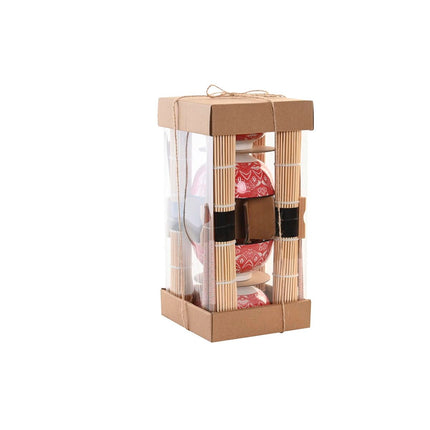 Sushi-Set DKD Home Decor 14,5 x 14,5 x 31 cm Pink Mandala Steingut Orientalisch (16 Stücke)