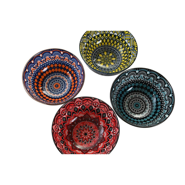 Sushi-Set DKD Home Decor 34 x 34 x 6,5 cm Bunt Mandala Steingut Orientalisch (12 Stück)
