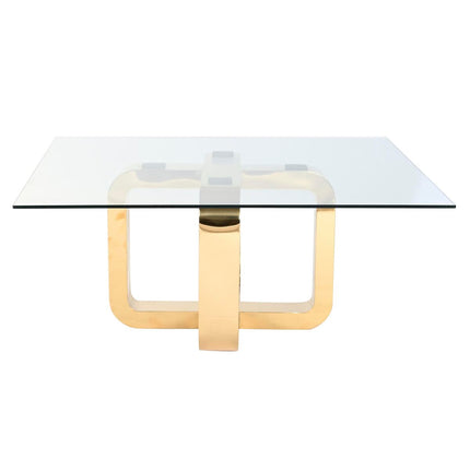 Couchtisch DKD Home Decor Gold Stahl Verre trempé 100 x 100 x 45 cm