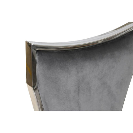 Esszimmerstuhl DKD Home Decor Silberfarben Grau Polyester Samt Stahl (48 x 51 x 110 cm)