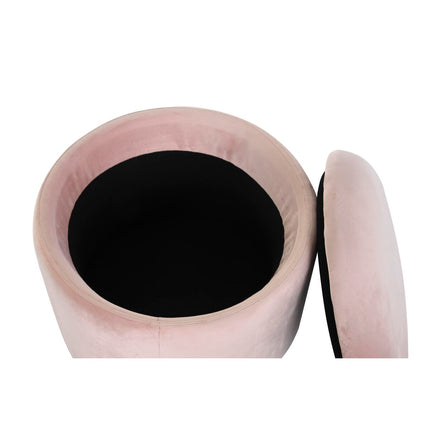 Fußstütze DKD Home Decor Schwarz Rosa Metall Polyester (42 x 42 x 42 cm)