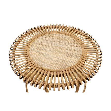 Satz mit 3 Tischen DKD Home Decor Hellbraun Rattan (80 x 80 x 45,5 cm) (80 x 80 x 47 cm)