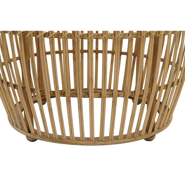 Satz mit 2 Tischen DKD Home Decor Hellbraun Bambus 70 x 70 x 50 cm