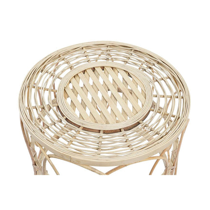 Satz mit 3 Tischen DKD Home Decor Braun Rattan (50 x 50 x 41,5 cm) (50 x 50 x 40 cm)