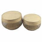 Satz mit 3 Tischen DKD Home Decor Braun Rattan (51 x 51 x 33 cm)