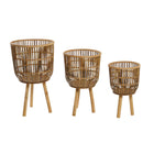 Satz Blumentöpfe DKD Home Decor natürlich Braun Bambus 37 x 37 x 63 cm