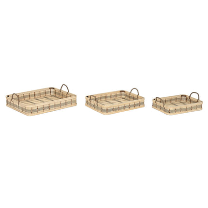 Tablettset DKD Home Decor natürlich Hellbraun Urban (54 x 43 x 9 cm) (3 Stück)