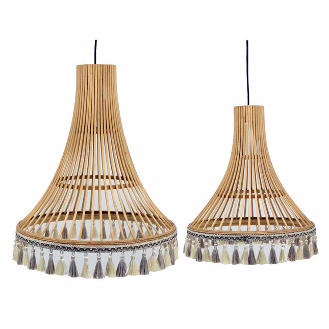 Deckenlampe DKD Home Decor Braun Polyester Rattan 50 W (45 x 45 x 54 cm)