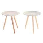 Beistelltisch DKD Home Decor Beige Braun Weiß Kiefer 40 x 40 x 41 cm Holz MDF (2 Stück)