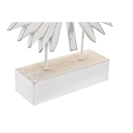 Deko-Figur DKD Home Decor 36 x 7 x 46 cm Weiß Tropical Pflanzenblatt