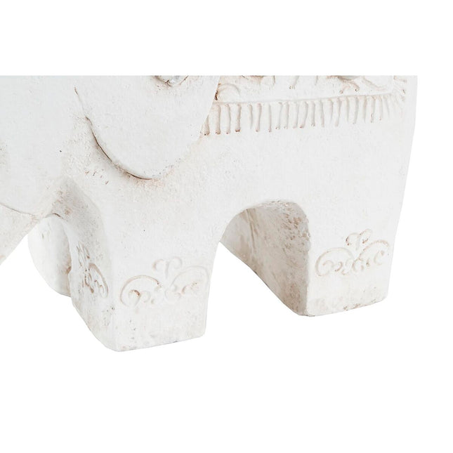 Deko-Figur DKD Home Decor Antiker Finish Elefant Weiß Orientalisch Magnesium (44 x 22 x 40 cm)