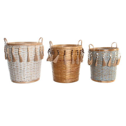 Korb-Set DKD Home Decor Bunt Bambus Boho 49 x 45 x 54 cm