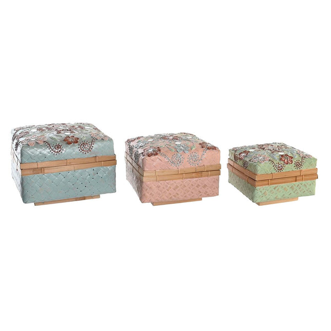 Korb-Set DKD Home Decor Bambus Boho (29 x 29 x 22 cm)