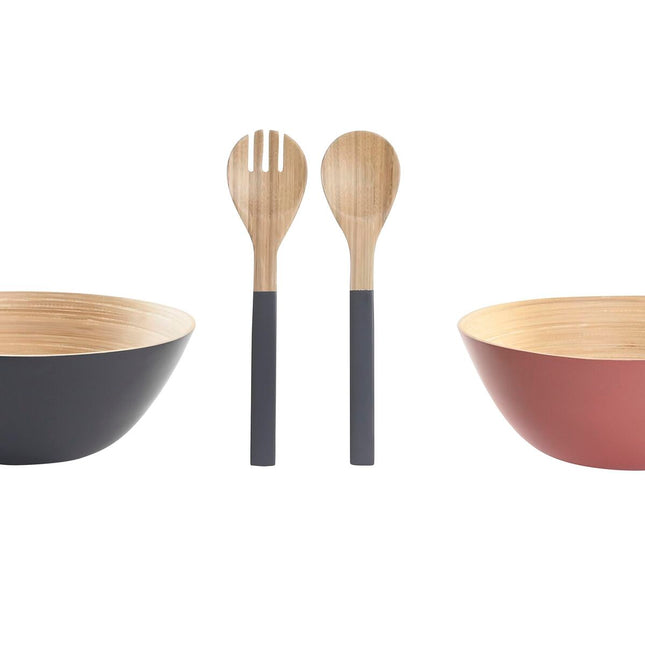 Salatschüssel DKD Home Decor 3-Spiele-Set 30 x 30 x 12,5 cm 3 Stücke