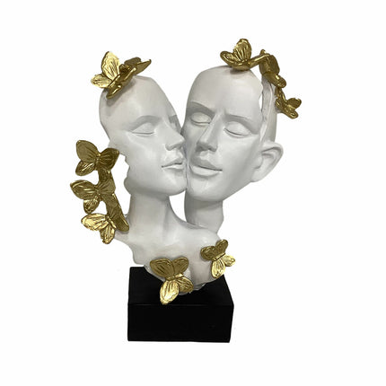 Deko-Figur DKD Home Decor 21,5 x 10 x 28 cm Gold Weiß Ehepaar