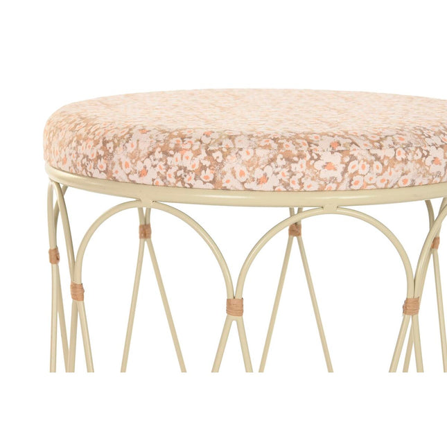 Beistelltisch DKD Home Decor natürlich Metall Creme Rattan (35 x 35 x 49 cm)