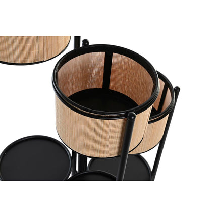 Blumentopf DKD Home Decor 41 x 40 x 70,5 cm natürlich Schwarz Metall Kolonial Bambus