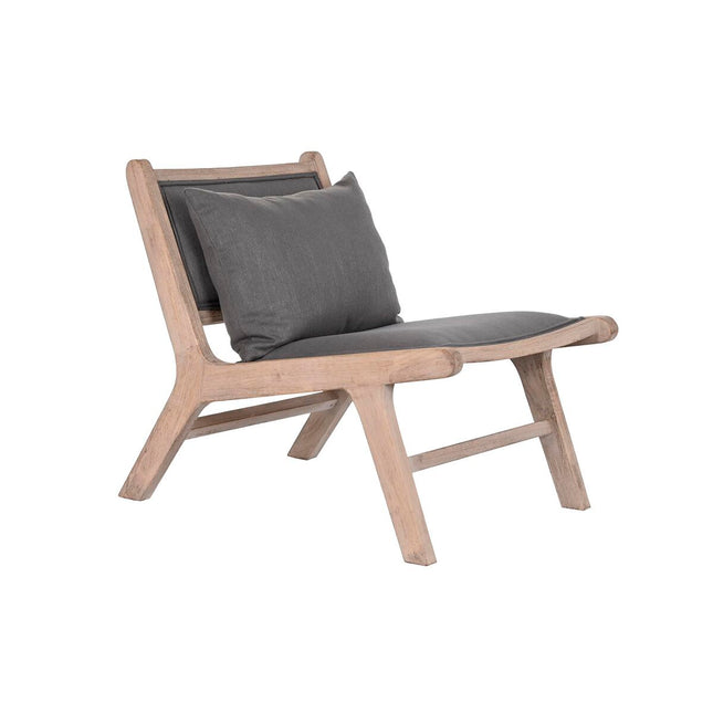 Sessel DKD Home Decor Tanne Polyester Dunkelgrau Hellbraun (57 x 85 x 71,5 cm)