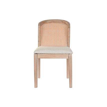 Esszimmerstuhl DKD Home Decor Tanne Beige Polyester (46 x 61 x 86 cm)