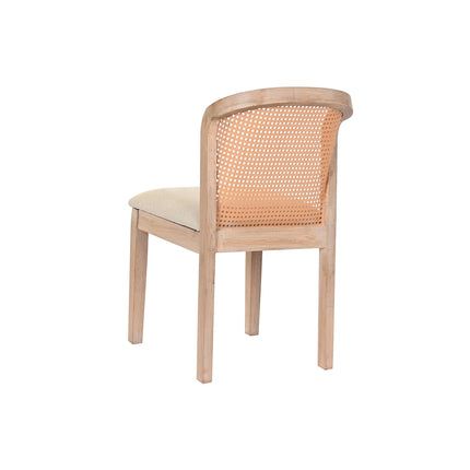 Esszimmerstuhl DKD Home Decor Tanne Beige Polyester (46 x 61 x 86 cm)