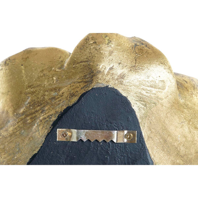 Wanddekoration DKD Home Decor 19,5 x 5,5 x 19,5 cm Blume Gold