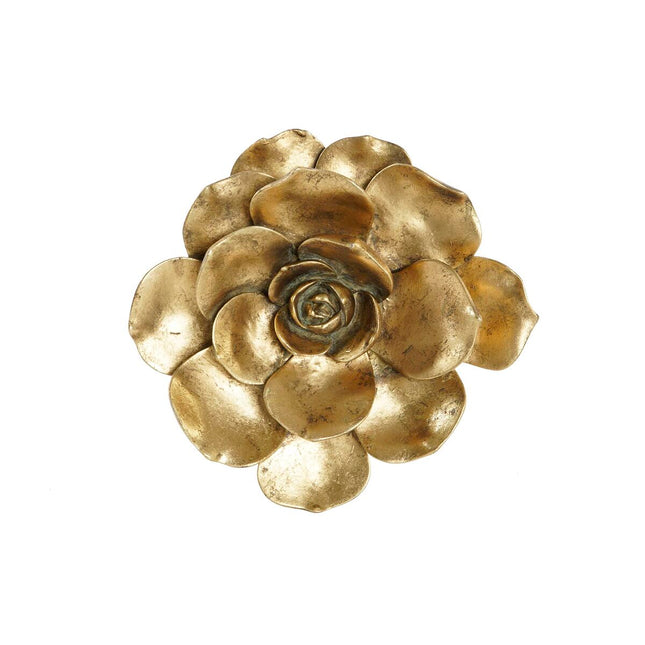 Wanddekoration DKD Home Decor 19,5 x 5,5 x 19,5 cm Blume Gold