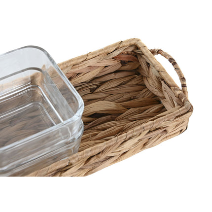 Tablett für Snacks DKD Home Decor 30 x 11 x 6 cm Kristall natürlich 280 ml