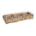 Tablett für Snacks DKD Home Decor 30 x 11 x 6 cm Kristall natürlich 280 ml