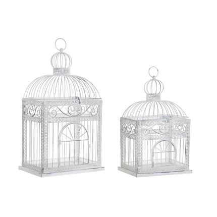 Käfig DKD Home Decor Weiß Metall (28 x 20 x 54 cm)